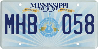 MS license plate MHB058