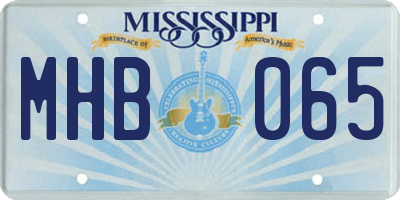MS license plate MHB065
