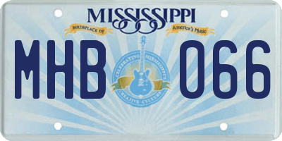 MS license plate MHB066