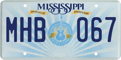 MS license plate MHB067