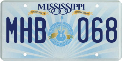 MS license plate MHB068