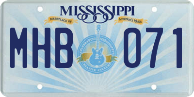 MS license plate MHB071