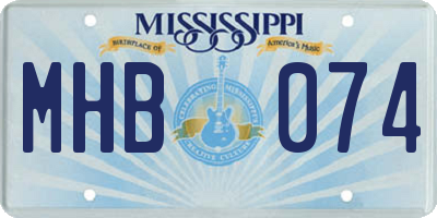 MS license plate MHB074