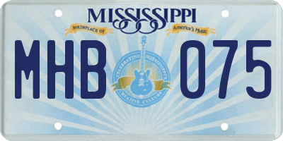 MS license plate MHB075