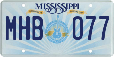 MS license plate MHB077
