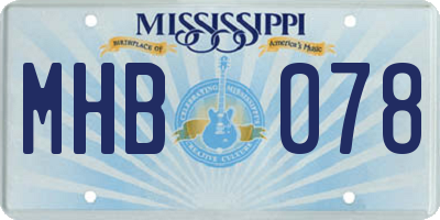 MS license plate MHB078