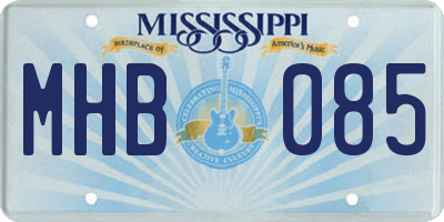MS license plate MHB085