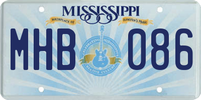MS license plate MHB086