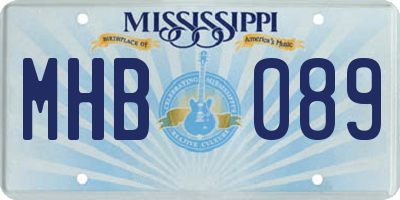 MS license plate MHB089