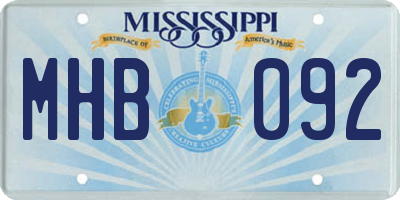 MS license plate MHB092