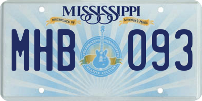 MS license plate MHB093