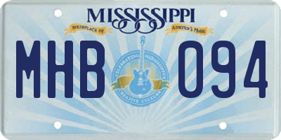 MS license plate MHB094