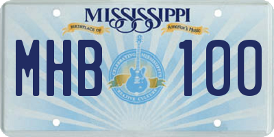MS license plate MHB100