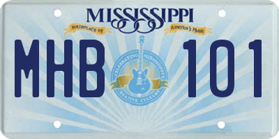 MS license plate MHB101