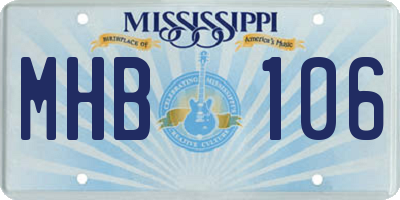 MS license plate MHB106