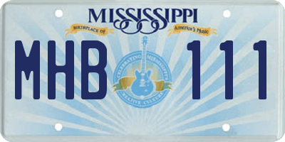 MS license plate MHB111
