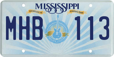 MS license plate MHB113