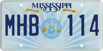 MS license plate MHB114