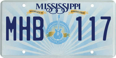 MS license plate MHB117