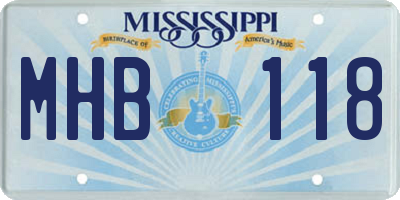 MS license plate MHB118