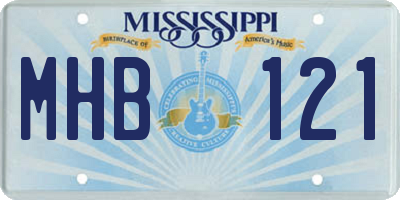 MS license plate MHB121