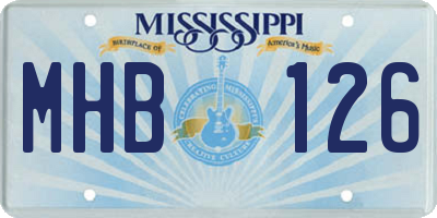 MS license plate MHB126
