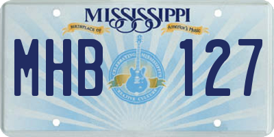 MS license plate MHB127