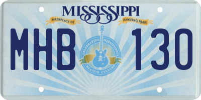 MS license plate MHB130