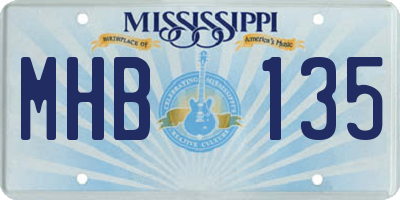 MS license plate MHB135