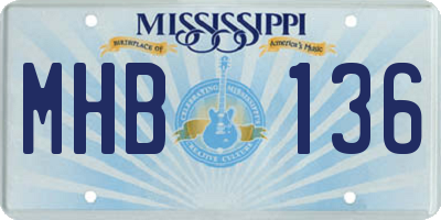 MS license plate MHB136