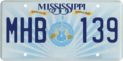 MS license plate MHB139
