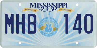 MS license plate MHB140