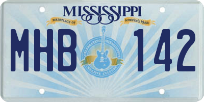 MS license plate MHB142