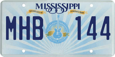 MS license plate MHB144