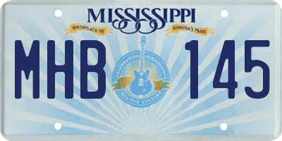 MS license plate MHB145