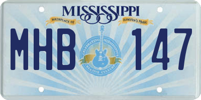 MS license plate MHB147