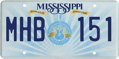 MS license plate MHB151