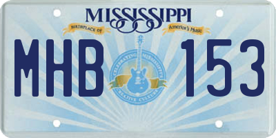 MS license plate MHB153