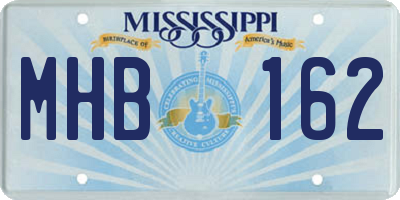 MS license plate MHB162