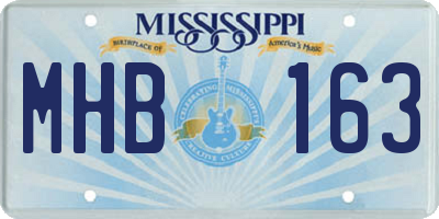 MS license plate MHB163