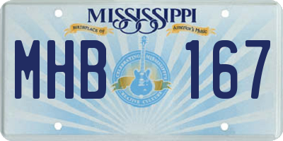 MS license plate MHB167