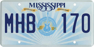 MS license plate MHB170