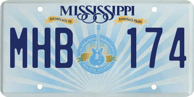 MS license plate MHB174