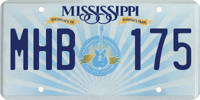 MS license plate MHB175