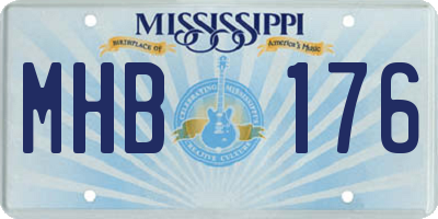 MS license plate MHB176