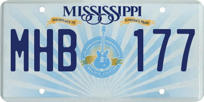 MS license plate MHB177