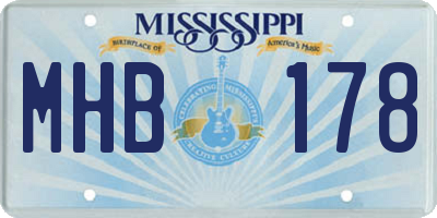 MS license plate MHB178