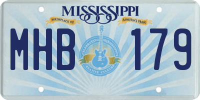 MS license plate MHB179