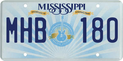 MS license plate MHB180