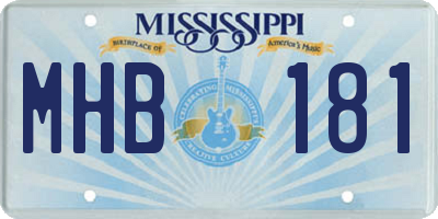 MS license plate MHB181